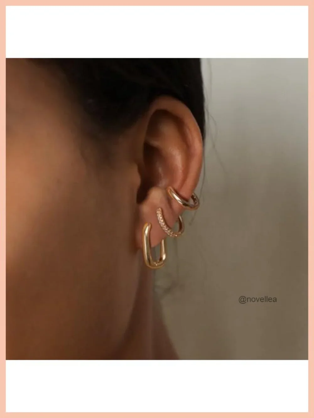 14K Gold Plated Chunky Hoop Earrings Set for Women Hypoallergenic
